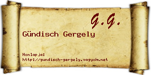 Gündisch Gergely névjegykártya